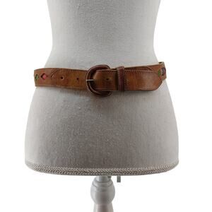 Women's Hand Woven Guatemalan Leather Belt Size Medium